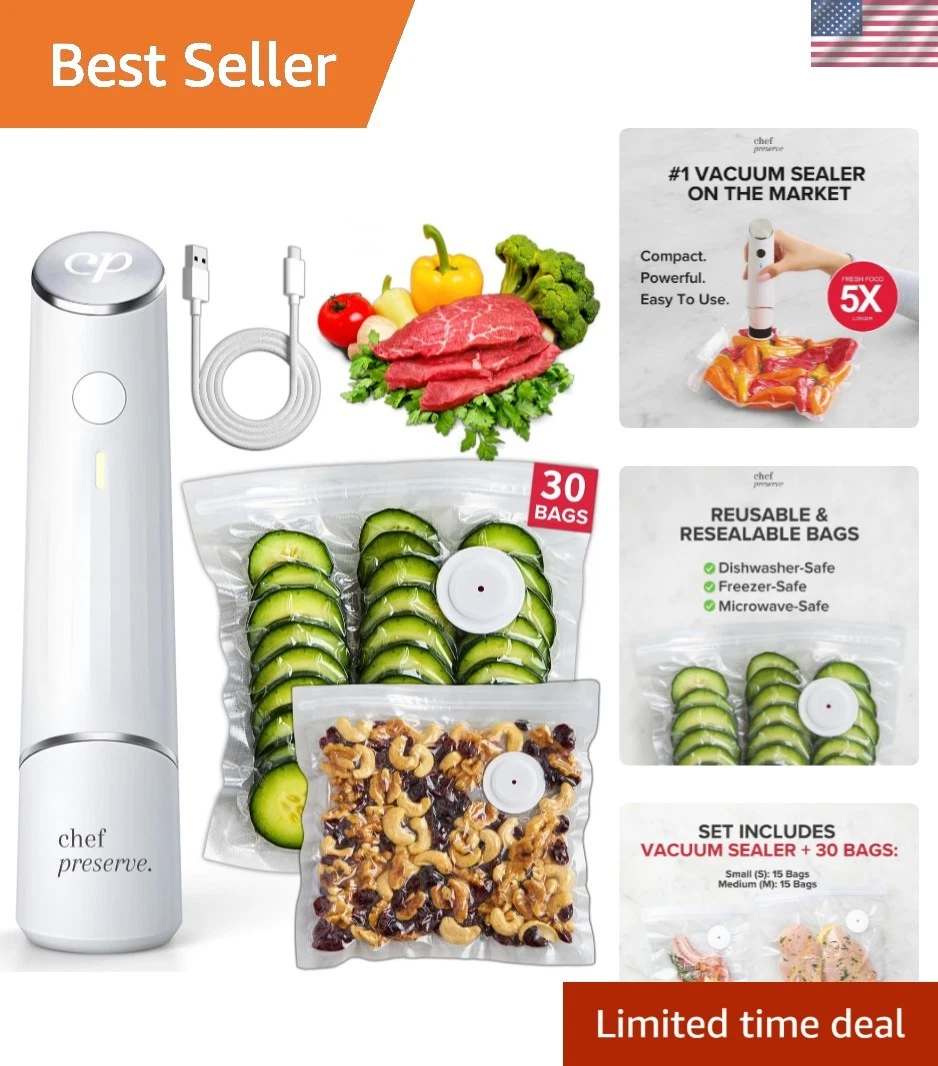 Compact Vacuum Sealer for Food Vacuum Sealer Machine + 30 Reusable Vacuum Bag...
Opens in a new wind