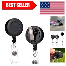 Lightweight 10-Piece Retractable ID Badge Reel Set - Perfect for Offices