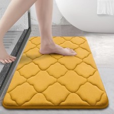 Memory Foam Bath Mat Rug 24x16, Ultra Soft and Absorbent 24" x 16" Yellow