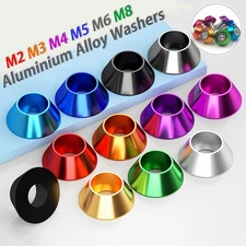 M2 M3 M4 M5 M6 M8 Load Spreading Cone Washers Anodised Aluminium - 11 colours