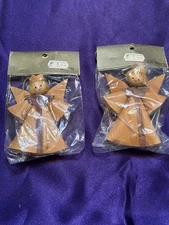 Vintage Christmas Ornaments Angel Shaved Wood German Hirschmann Erzgebirge 2