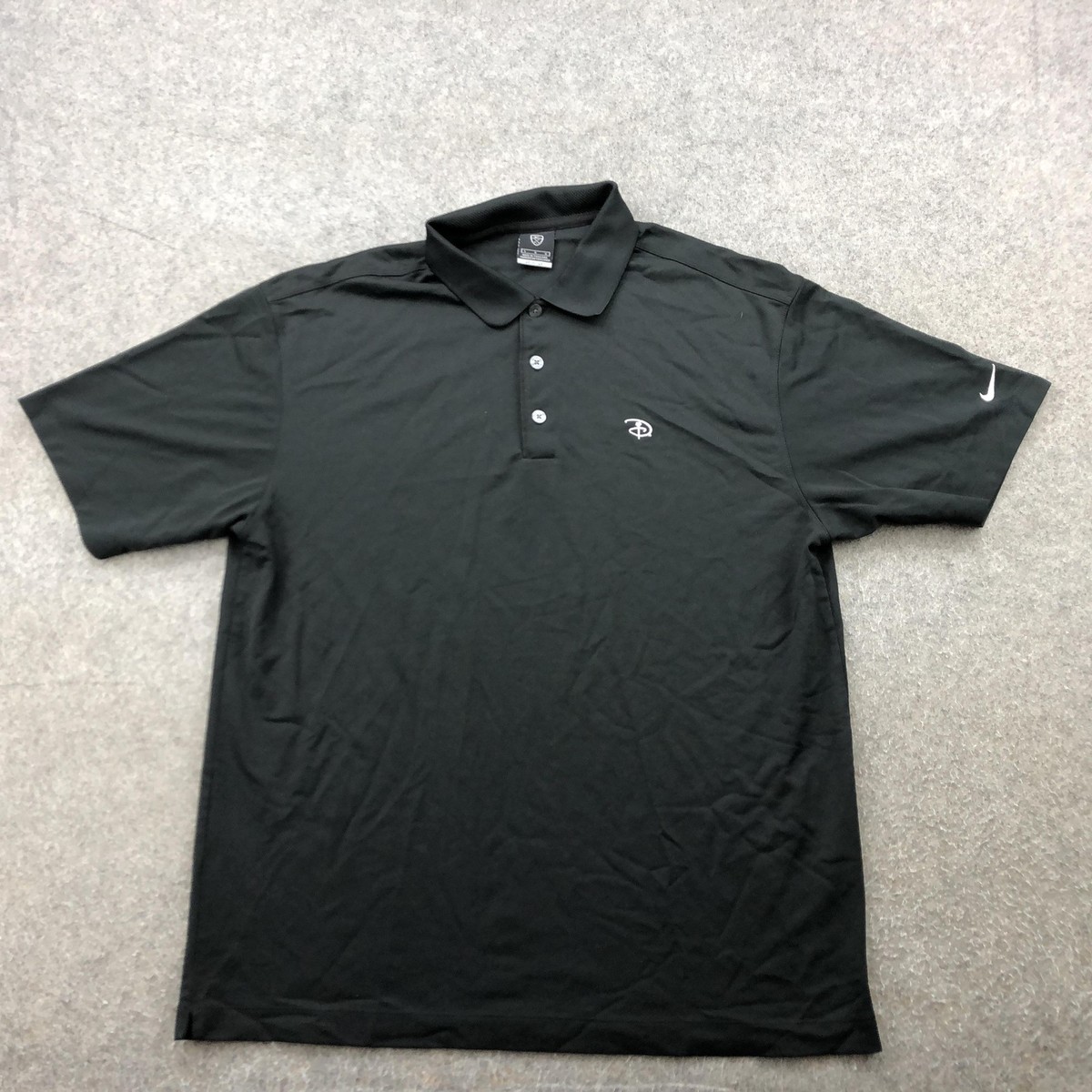 Nike Golf Polo Shirt Mens Large Black Disney Dri-FIT UV