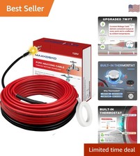 7 Ft Pipe Heat Cable with Thermostat - Ultimate Freeze Protection Solution