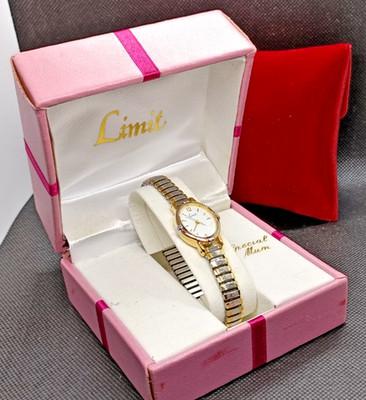 LIMIT Ladies Two Tone Expandable Bracelet Special Mum Engraved Watch-VGC/Working