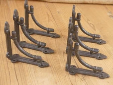 6 Shelf Brackets Corbels Wall Cast Iron SMALL Rustic Farmhouse 4 3/8" X 4 3/8"