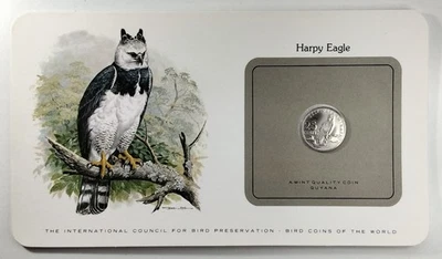1976 GUYANA 25 CENTS COUNCIL FOR BIRD PRESERVATION PRESENTATION CARD - Image 1 of 4