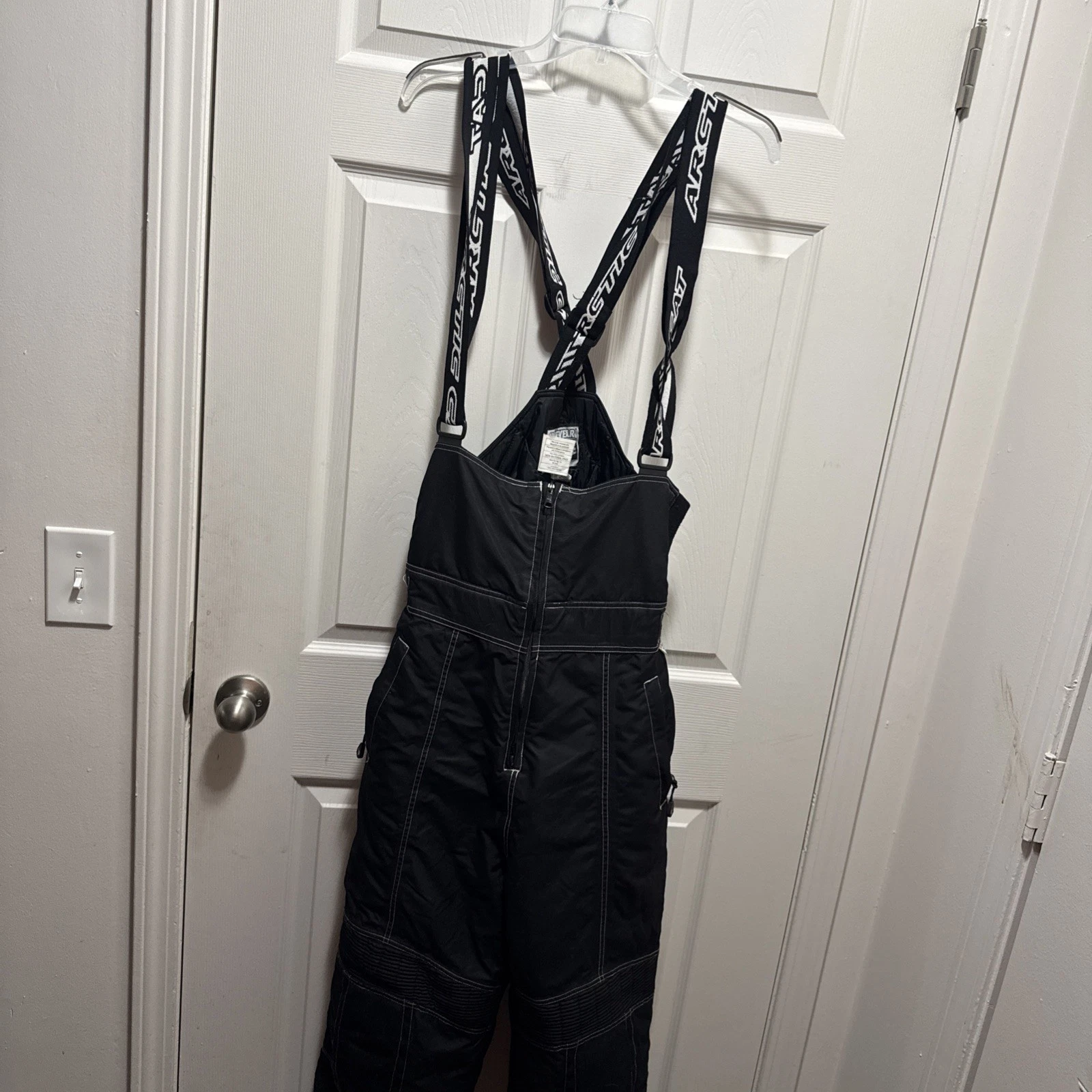 Vintage 90s Arctic Cat ArcticWear Snowmobile Bib Overalls Small Black