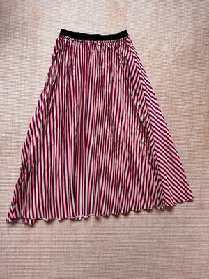 Zara Gestreifter Rock Rosa Rot Hellblau mittellang Damen Gr.M