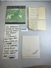 NICE White Boy Spastic I’m So Straight 45 Record 7” Lyric Sheet Set List 84G49