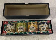 Christmas Salesman’s Sample Of Planters Nuts 4 Cans Mr Peanut
