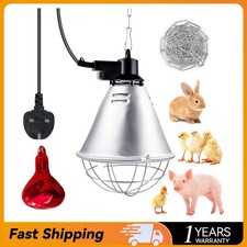 250W Infrared Heat Lamp for Poultry w/2.5m Cable & 2m Hanging Chain for Chickens