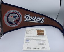 Aaron Hernandez & Deion Branch Signed Auto New England Patriots Pennant JSA LOA