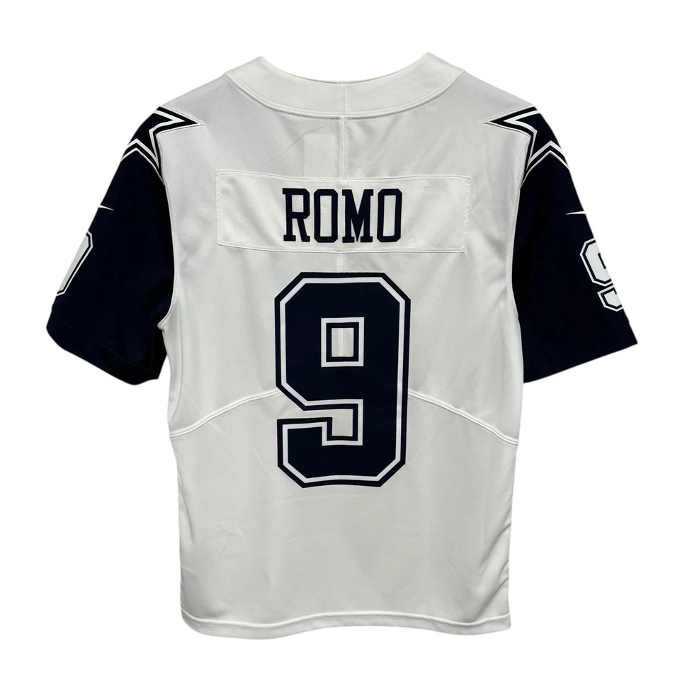 Camiseta deportiva local Nike NFL On Field Dallas Cowboys Tony Romo #9 para hombre pequeña 19,5 x 28 Foto 2 de 4