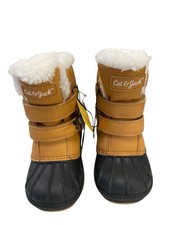 Cat And Jack Kids Waterproof Tan And Black Winter Boots Size 7