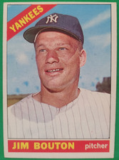 1966 Topps Jim Bouton #276 New York Yankees EX Light Wear, Brilliant Color
