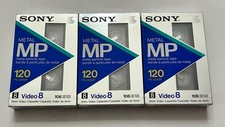 Sony Metal MP 120 8mm Video 8 Cassette Tape P6-120MP Lot Of 3 New NOS Sealed