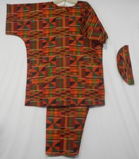 Mens Dashiki Clothing African Traditional Kente Pant Suit Ethnic Set Plus Size