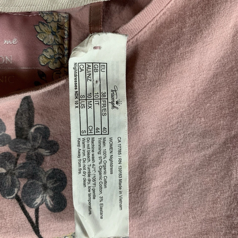 Pijama para mujer Triumph Lounge Me S vestido de noche algodón orgánico floral rosa Foto 4 de 4