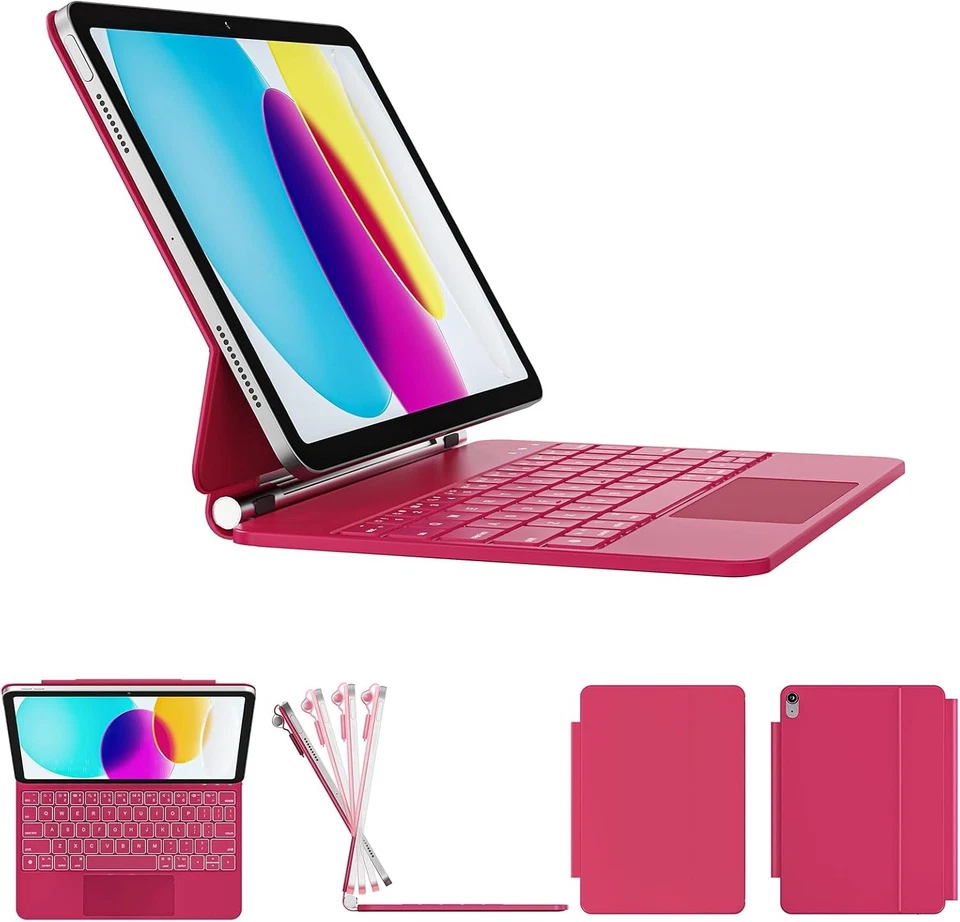 RED 🔥 iPad 2025 & 2022 Springy Backlit Keys Magic Keyboard Case-Trackpad-NEW 🔥 - Image 3 of 4
