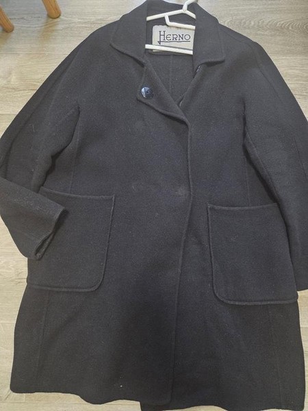 Women Herno Coat Black Wool 40 / L / 48