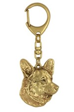 Cardigan Welsh Corgi - Gold Plated Keychain With Dog, Handbag Jewelry
