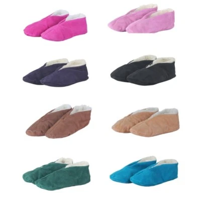 Hausschuhe Wildleder "Basic" Echt Leder Kuschelfell Schluffis Slipper Warm Neu - Bild 1 von 4