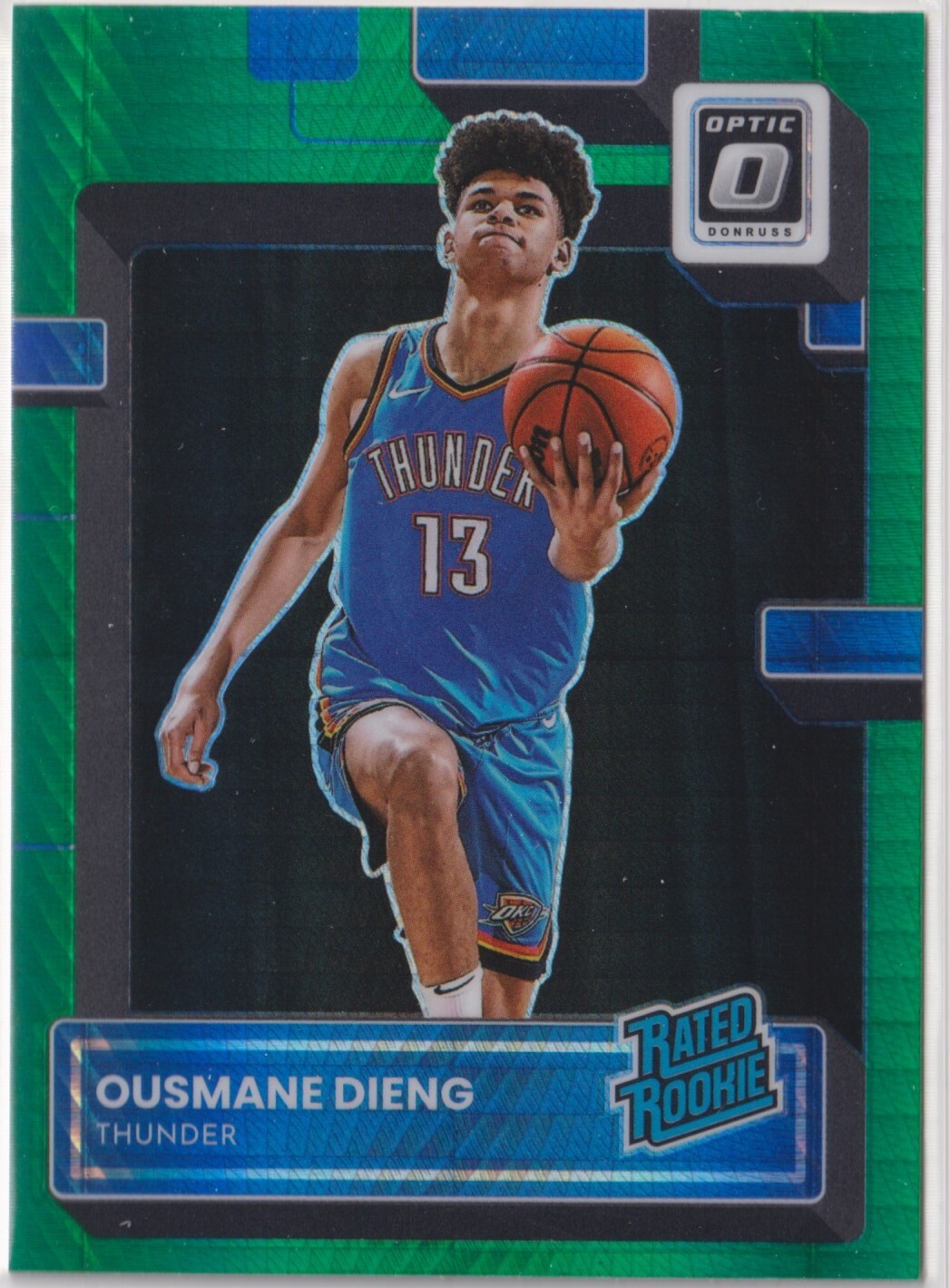 Ousmane Dieng 2022-23 Panini Donruss Optic Green Hyper Prizm Rookie #220