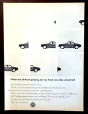 Volkswagen Karmann Ghia Original 1965 Vintage Print Ad