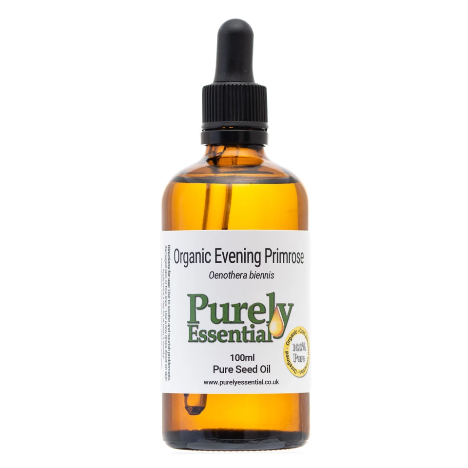 PURELY ESSENTIAL Organic Evening Primrose Oil 10ml 50ml 100ml 500ml 100% Pure & Natural, Purely