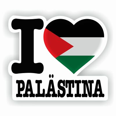 Aufkleber LOVE PALÄSTINA Sticker für Auto diverse Größen FanShirts4u