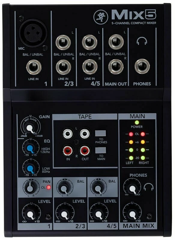 Mixer Kompakt Mit 5 Eingänge Mackie MIX5 Von Inklusive 1 Ch Mikrofon E 2 Stereo - Bild 3 von 4