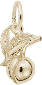 Authentic Gold-Plated Sterling Silver Detailed Peach Charm by Rembrandt