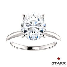 2.00 Carat D Color VVS1 Clarity Oval Moissanite Ring 14K Gold (STARR MOISSANITE)