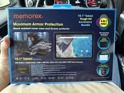 Memorex 10.1'' Tablet 4GB RAM, 128GB ROM, Android OS14 dual camera, Metal housing
