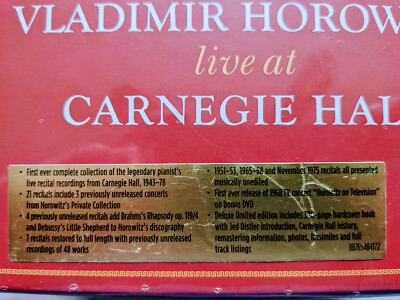 VLADIMIR HOROWITZ ‎– LIVE AT CARNEGIE HALL / 41CD SONY BOX SET