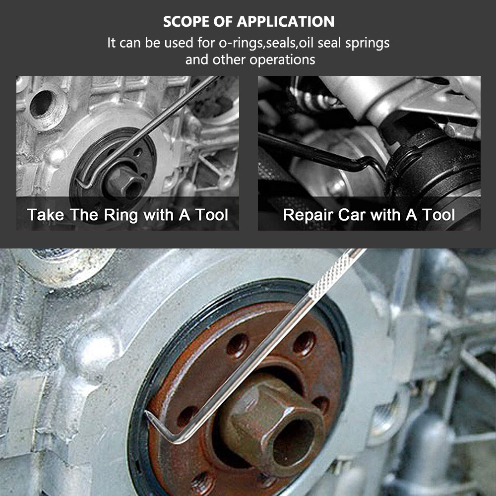 9 PCS Scraper Hook Pick Set Removal Tool O Rings Seals Rubber Handle Auto Repair