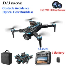 D13 Drone 5.6" Screen FPV 720P Dual Camera Selfie Obstacle Avoidance Quadcopter