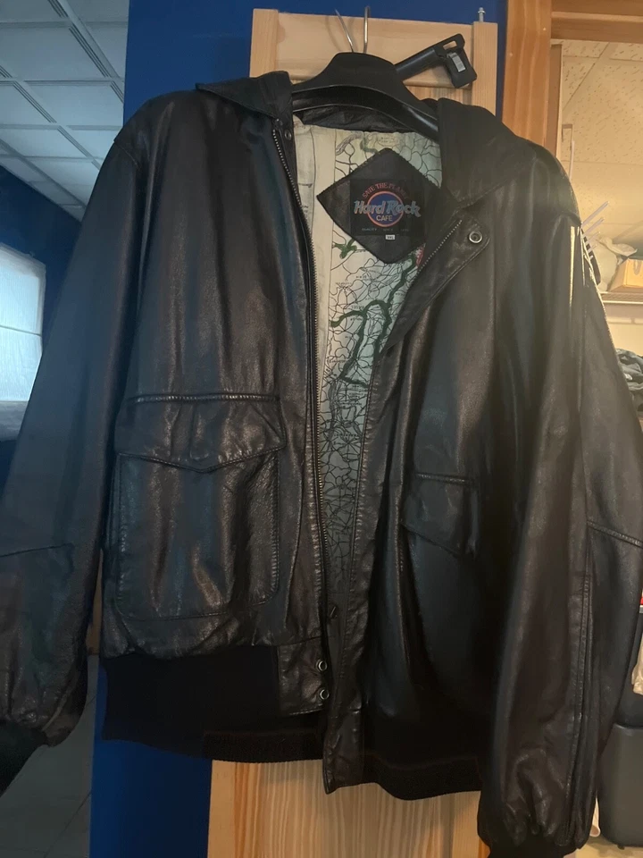 Leather hard rock las vegas jacket - Image 2 of 4