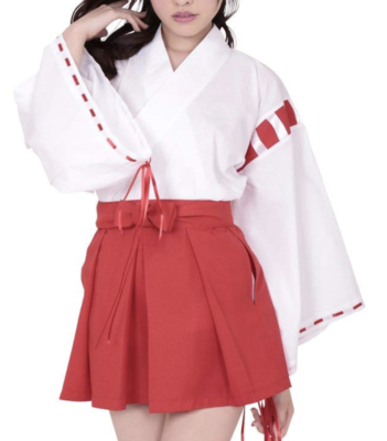 kimono-sk アウトレット2キロ箱込み Japanese Woman's Kimono MIKO costume JYUBAN Red Skirt SET Shinto