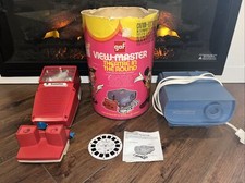 Vintage Talking View-Master And Projector WITH CANISTER See Description