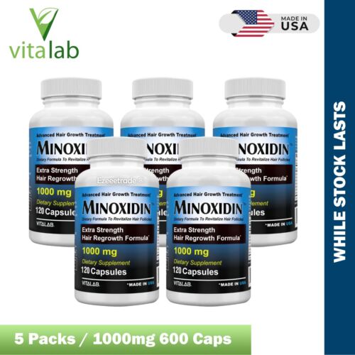 MINOXIDINA 1000mg Crecimiento del Cabello 120 Comprimidos Extra Fuerza Hombres Mujeres Recrecimiento EE. UU. - Imagen 21 de 21