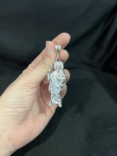 Colgante de plata de ley 925 para hombre y mujer San Judas Tadeo San Judas Tadeo