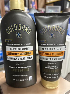 LOT 2 GOLD BOND ULTIMATE LOTION MEN BODY HAND LOTION VITAMIN C 14.5 OZ & 6.5 Oz