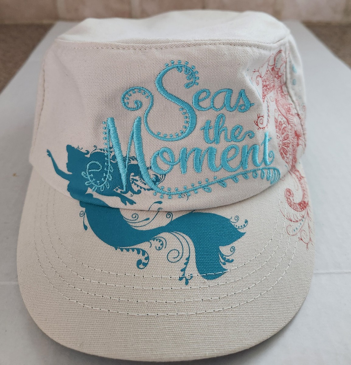 Disney The Little Mermaid Cream Cap Little Mermaid Flounder Fish Embroidered Hat Ariel Friend  main image 4