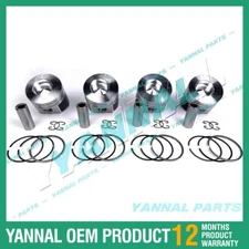4Pcs Piston With Piston Ring+0.5mm For Kubota V2203 engine (oversize)