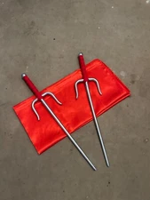 Handmade Con-Safe Elektra-inspired Rubber Cosplay Sai Pair + Red Head Scarf