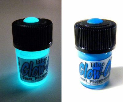 Glow-On BLUE Leuchtfarbe für Visiere, Angelköder, 2,3 ml Fläschchen, hell!