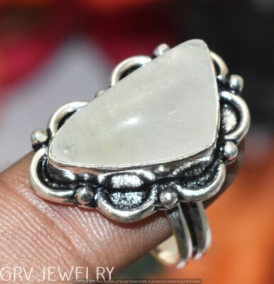 Golden Rutile Gemstone Ring 925 Sterling Silver Overlay US Size 7