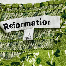 Reformation Mini Dress Womens Lorelei  Size 8 Green Samantha Micro Floral Print
