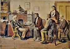 A.B. FROST Large ORIGINAL Vintage HAND-COLORED Chromolithograph 1879